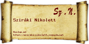 Sziráki Nikolett névjegykártya