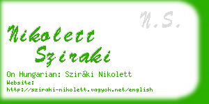 nikolett sziraki business card